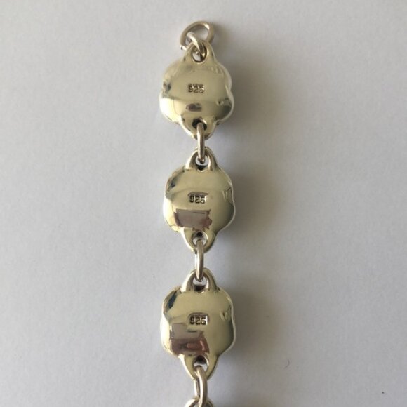 Antiqued Rose Flower Sterling Silver 925 Electroform Floral Link Bracelet - Picture 9 of 15